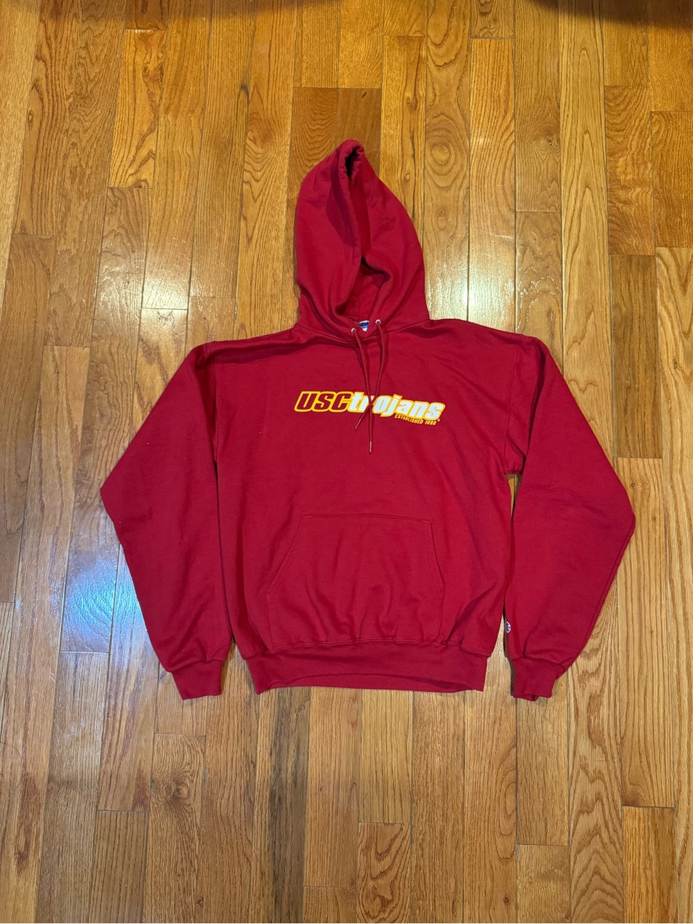 Vintage Champion USC Trojans Hoodie Medium Red NCAA Sweatshirt